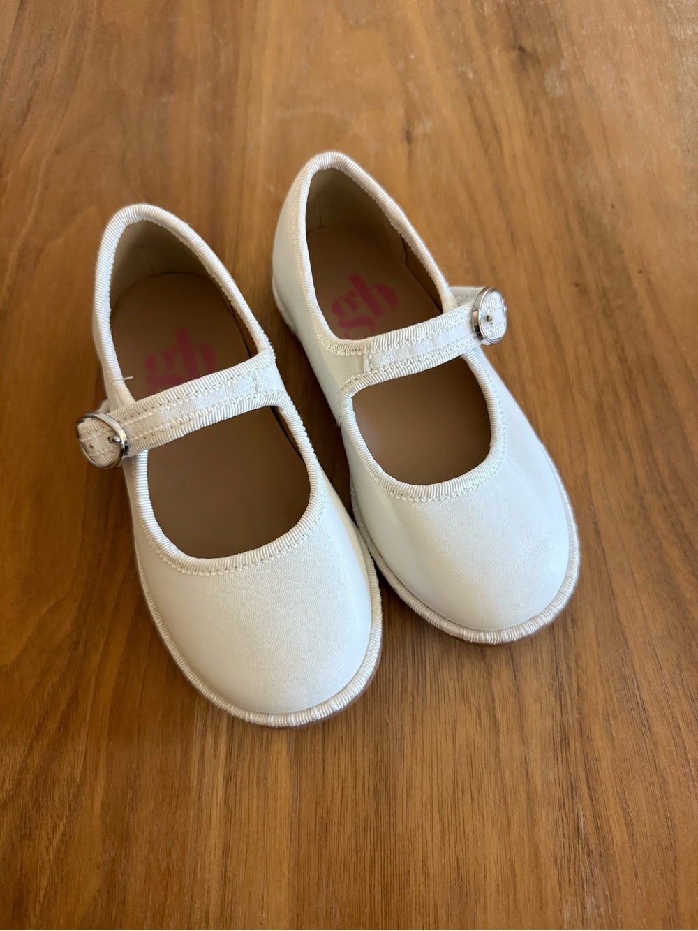 GB girls White Mary Jane Dress Shoes with Buckle